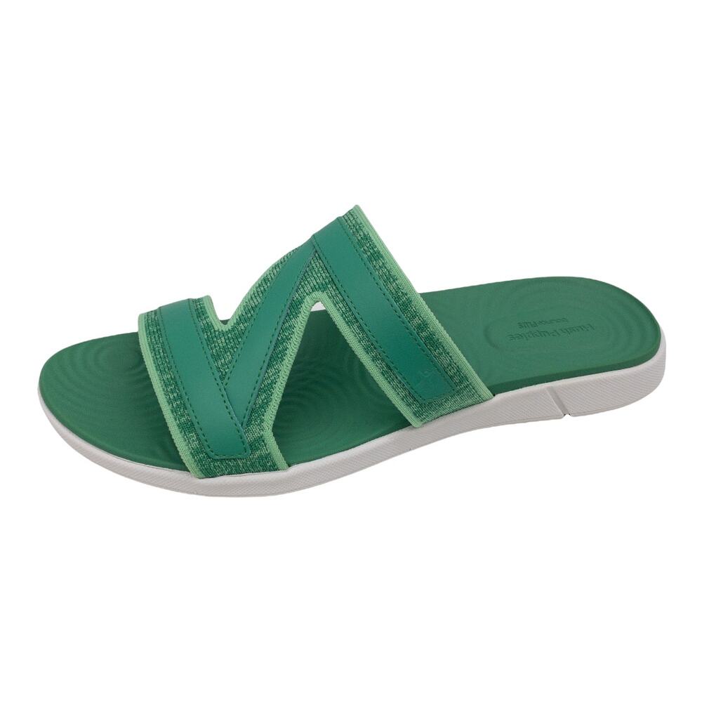 Hush Puppies Slide Sandals Women's Deep Forest Green Knit Willa 10 Wide